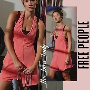 Free People romper playsuit halter jumpsuit one piece onesie Movement cotton
